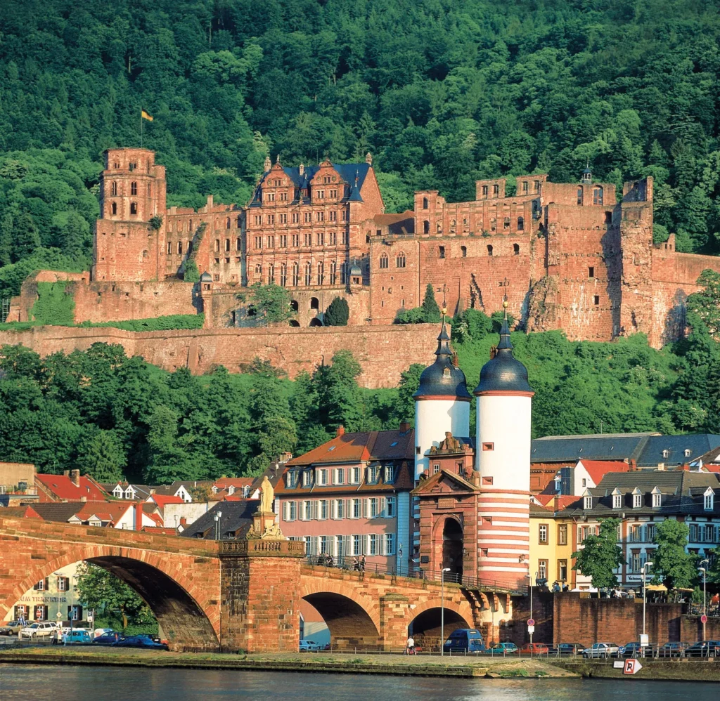 Heidelberg Castle foreground Old Bridge