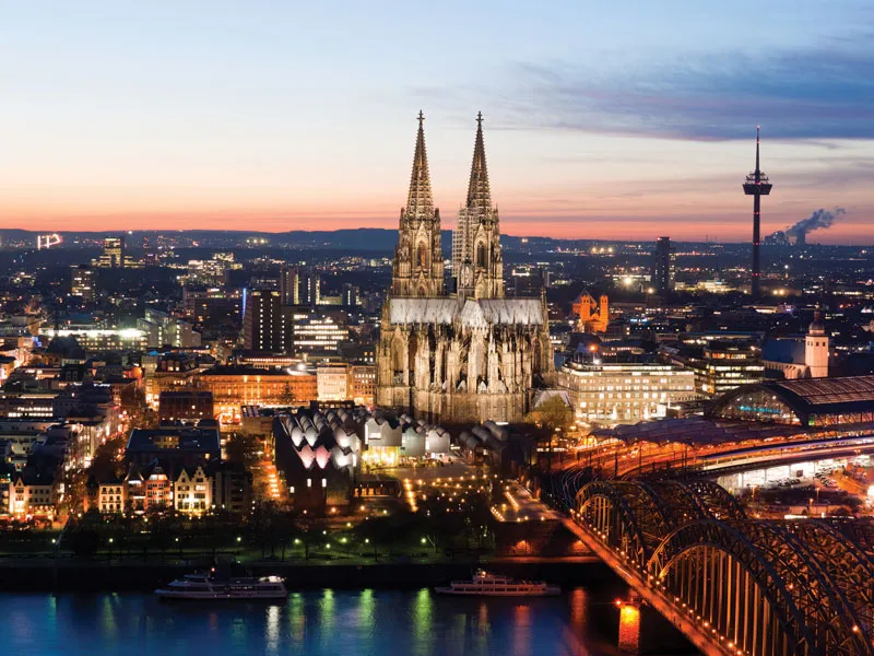 Night view Cologne Germany